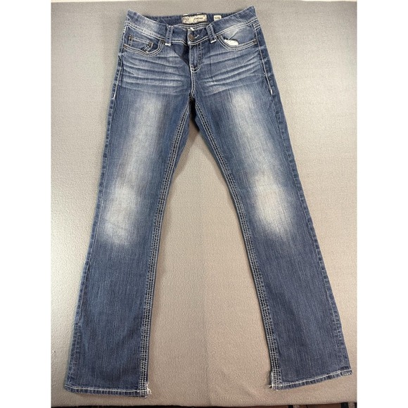 BKE Denim - BKE Women's Boot-Cut Jeans in Distressed Blue
